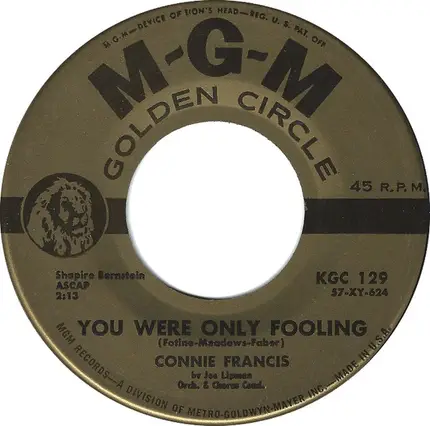 Connie Francis - Who's Sorry Now / You Were Only Fooling