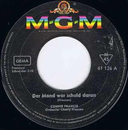 Connie Francis - Der Mond War Schuld Daran
