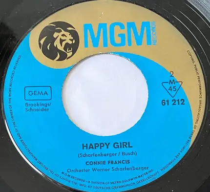 Connie Francis - Fahre Hinaus Mit Den Sternen / Happy Girl