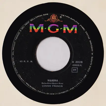 Connie Francis - Mamma / Roman Guitar