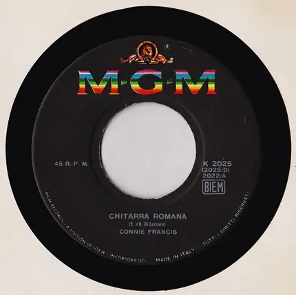 Connie Francis - Chitarra Romana / Aiutami A Piangere