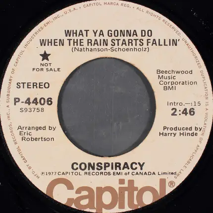 Conspiracy - What Ya Gonna Do When The Rain Starts Fallin'