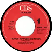 7inch Vinyl Single - Cock Robin - Thought You Were On My Side