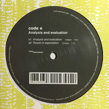 Code E - ANALYSIS AND EVALUATION EP