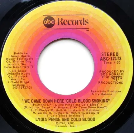 Cold Blood - I Get Off On You / We Came Down Here/Cold Blood Smoking