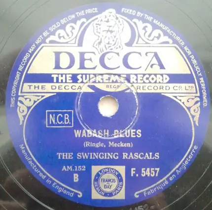 Coleman Hawkins Accompanied By The Ramblers / The Swinging Rascals - I Wish Were Twins / Wabash Blues