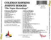 CD - Coleman Hawkins & Johnny Hodges - The Vogue Recordings