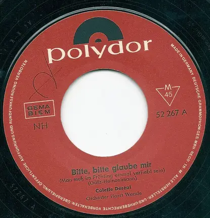 Colette Deréal - Bitte, Bitte Glaube Mir / C'est La Vie Jacqueline