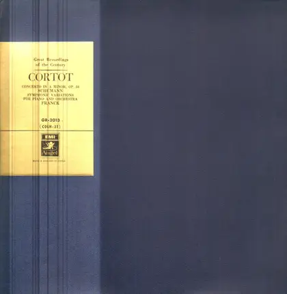 Cortot - Schumann: Concerto in A minor op. 54 / Franck: Symph. variations for piano and orch