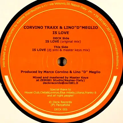 Corvino Traxx & Lino 'D' Meglio - Is Love