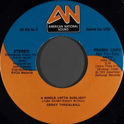 Corky Threalkill - A Whole Lotta Sunlight