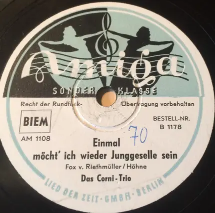 Cornel-Trio - Skandal Im Harem / Einmal Möcht' Ich Wieder Junggeselle Sein