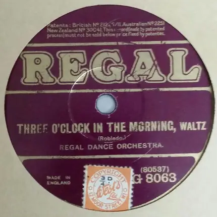 Corona Dance Orchestra / Regal Dance Orchestra - Seven And Eleven / Three O'Clock In The Morning