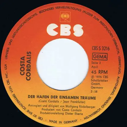 Costa Cordalis - Es Stieg ein Engel Vom Olymp