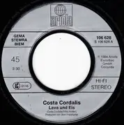 7inch Vinyl Single - Costa Cordalis - Lava Und Eis