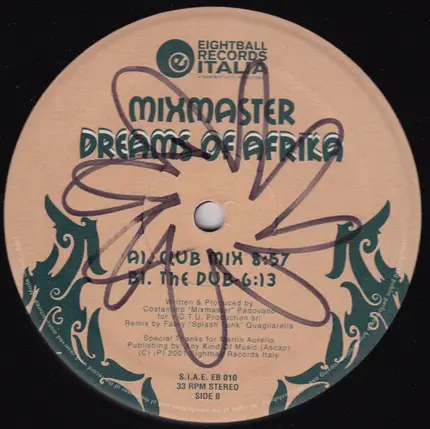 Costantino 'Mixmaster' Padovano - Dreams Of Afrika
