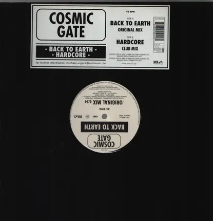 Cosmic Gate - Back To Earth / Hardcore
