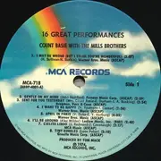 LP - Count Basie With The Mills Brothers - Sixteen Great Performances