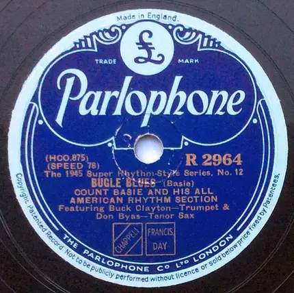 Count Basie And His All-American Rhythm Section - Sugar Blues / Bugle Blues