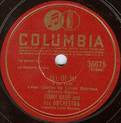 Count Basie Orchestra - All Of Me / Rusty Dusty Blues