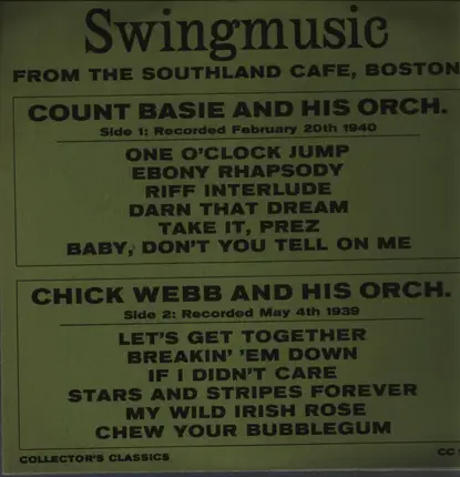 Count Basie - Swing Music From The Southland Cafe, Boston