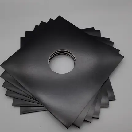 Cover fuer LPs - 10 Stück, Doppelloch (schwarz)