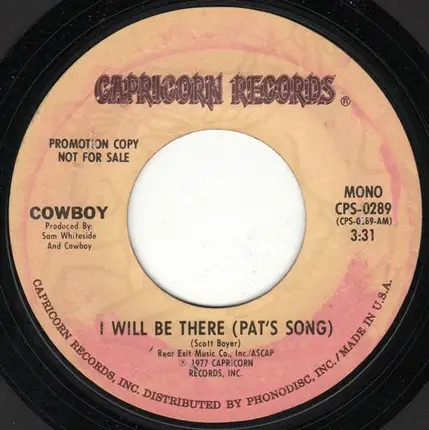 Cowboy - I Will Be There (Pat's Song)
