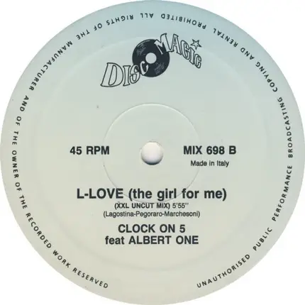 Clock On 5 Feat. Albert One - L-Love (The Girl For Me)