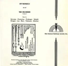 Praetorius - The Recorder, Volume I