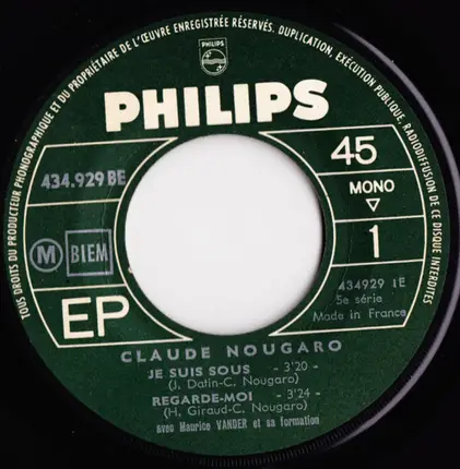 Claude Nougaro - Je Suis Sous...