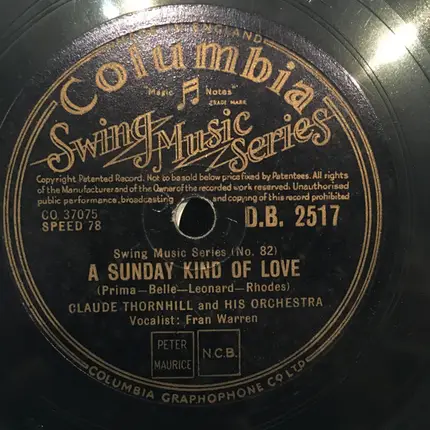 Claude Thornhill And His Orchestra - Anthropology / A Sunday Kind Of Love