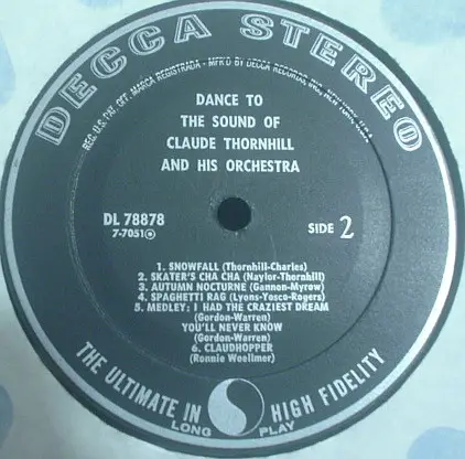Claude Thornhill And His Orchestra - Dance To The Sound Of Claude Thornhill And His Orchestra