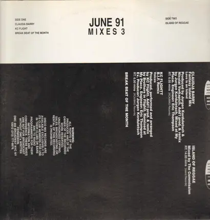 Claudia Barry, KC Flight, Break Beat Of The Month, Island Of Reggae - DMC - Junes 91 Mixes 3