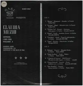 Claudio Muzio - Volume 2 - Operatic Recital