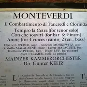 LP - Claudio Monteverdi - Il Combattimento Di Tancredi E Clorinda / Cantatas