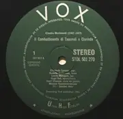 LP - Monteverdi - Il Combattimento Di Tancredi E Clorinda / Three Madrigals