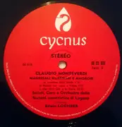 LP - Claudio Monteverdi - Madrigali Guerrieri E Amorosi (Dall' Vill Libro Di Madrigali, Venezia 1638)