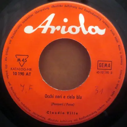 Claudio Villa - Amor, Mon Amour, My Love / Occhi Neri E Cielo Blu