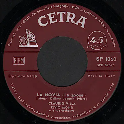 Claudio Villa - La Novia  (La Sposa) / Romantico Amore