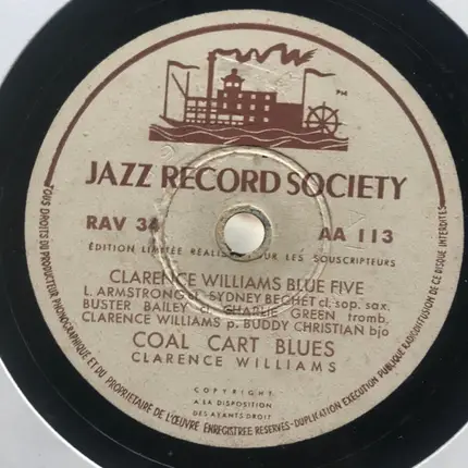 Clarence Williams' Blue Five - Texas Moaner Blues / Coal Cart Blues