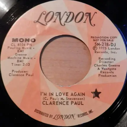 Clarence Paul - I'm In Love Again