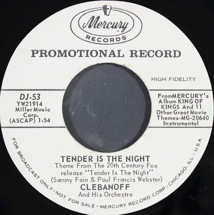 Clebanoff And His Orchestra - Maria / Tender Is The Night