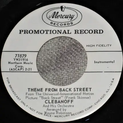 Clebanoff And His Orchestra - Prelude From King Of Kings / Theme From Back Street