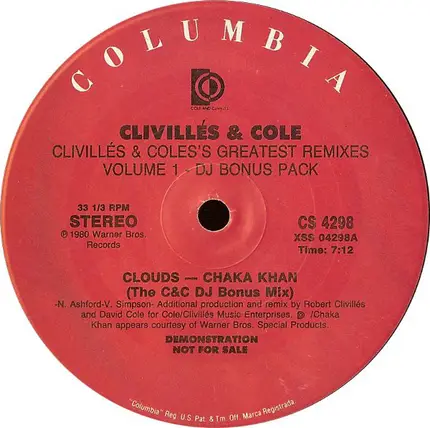 Clivillés & Cole - Clivillés & Cole's Greatest Remixes (Volume 1 - DJ Bonus Pack)