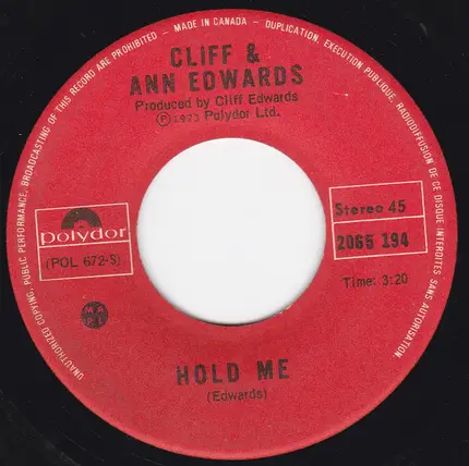 Cliff & Ann Edwards - Carry On / Hold Me