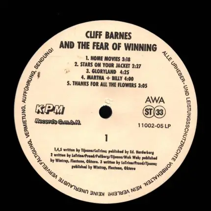 Cliff Barnes And The Fear Of Winning - Cliff Barnes And The Fear Of Winning