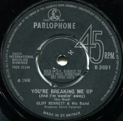 Cliff Bennett & His Band - You're Breaking Me Up (And I'm Wastin' Away)