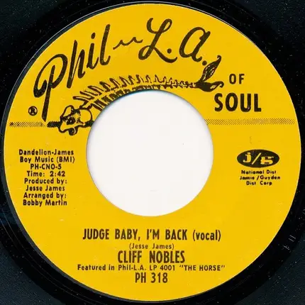 Cliff Nobles & Co - Horse Fever / Judge Baby, I'm Back