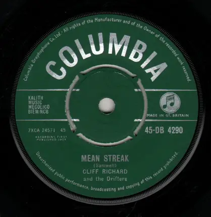 Cliff Richard & The Drifters - Mean Streak