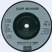 7inch Vinyl Single - Cliff Richard - Mistletoe & Wine - Silver Injection Label